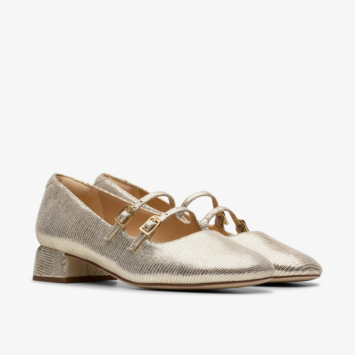Clarks Women Daiss 30 Shine Champagne Interest