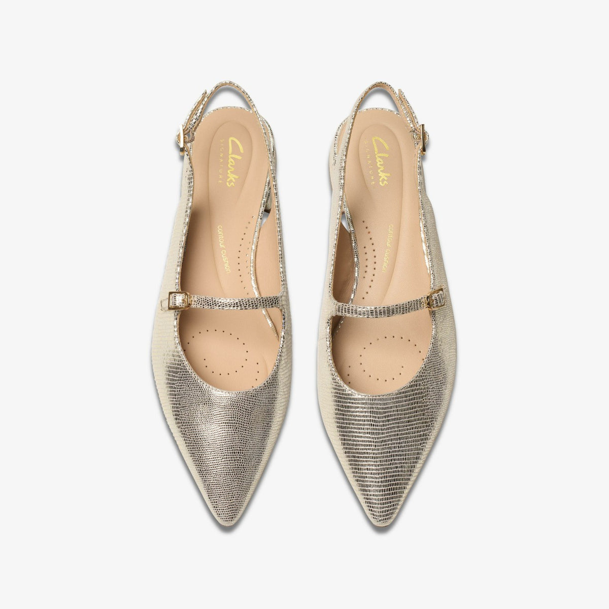 Clarks Women Sensa 15 Shine Champagne Interest