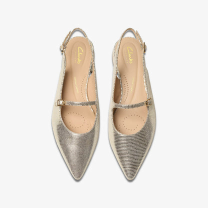 Clarks Women Sensa 15 Shine Champagne Interest