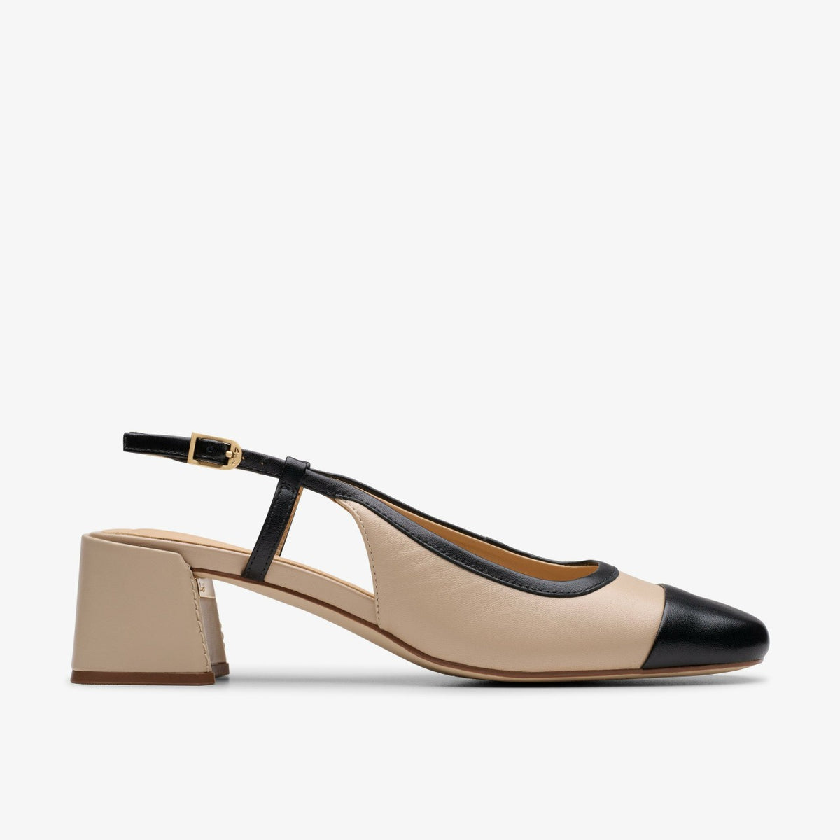 Clarks Women Nyta 45 Sling Sand Combination Leather