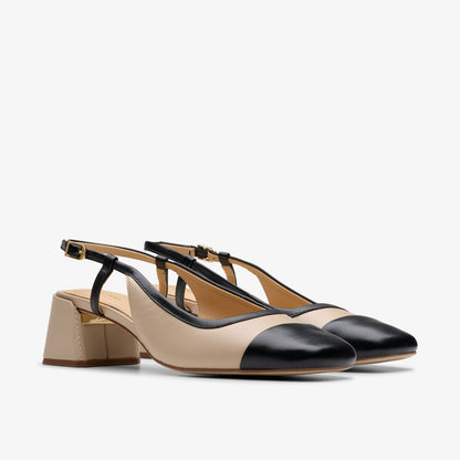Clarks Women Nyta 45 Sling Sand Combination Leather