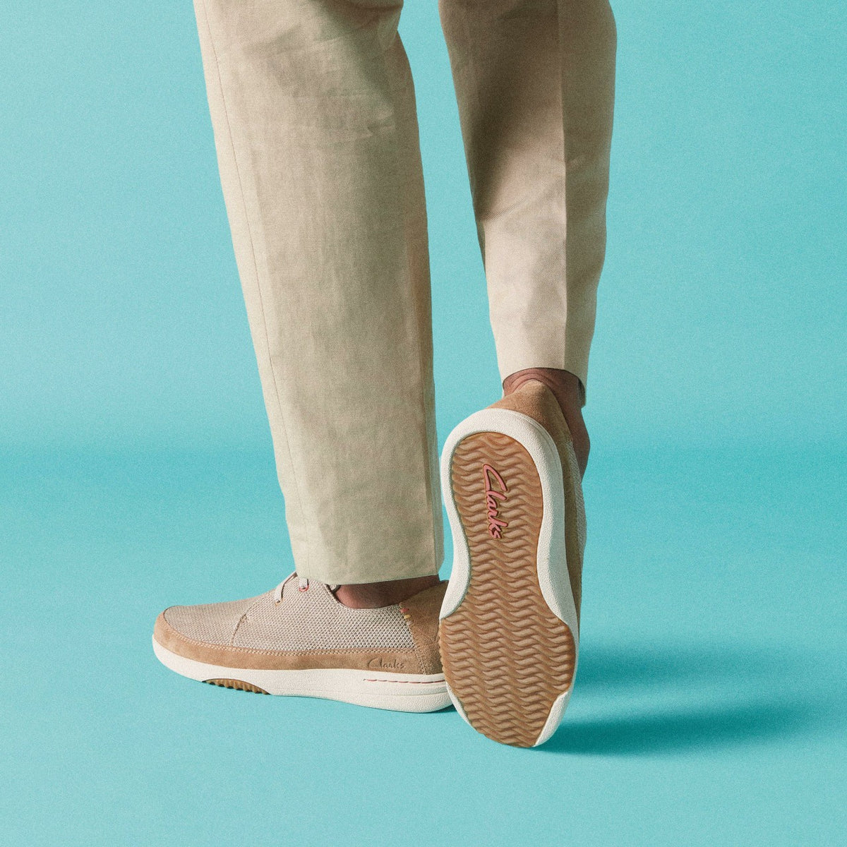 Clarks Men Easeway Lace Sand Combination