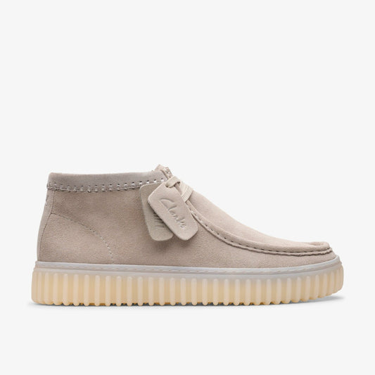 Clarks Men Torhill Hi Light Grey Suede