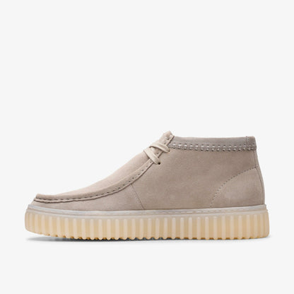 Clarks Men Torhill Hi Light Grey Suede