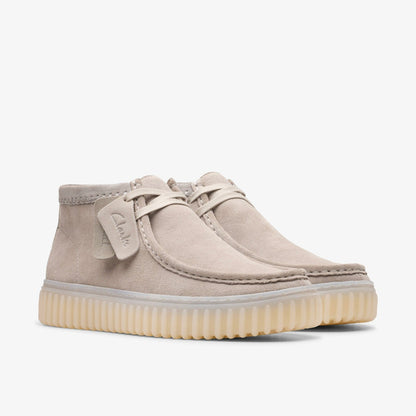 Clarks Men Torhill Hi Light Grey Suede