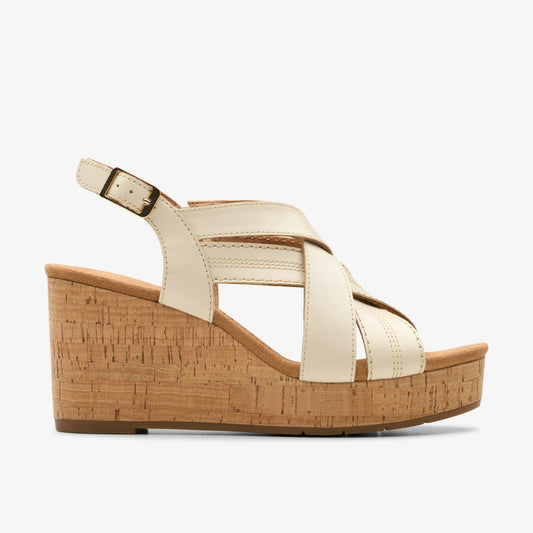 Clarks Women Sabina Sling Cream Leather
