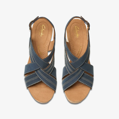 Clarks Women Sabina Sling Navy Nubuck
