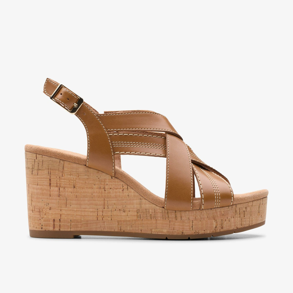 Clarks Women Sabina Sling Tan Leather