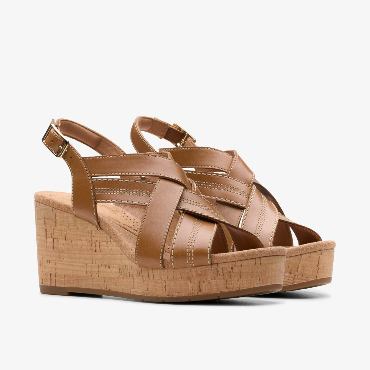 Clarks Women Sabina Sling Tan Leather