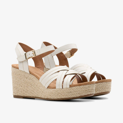 Clarks Women Sabina Strap Cream Leather