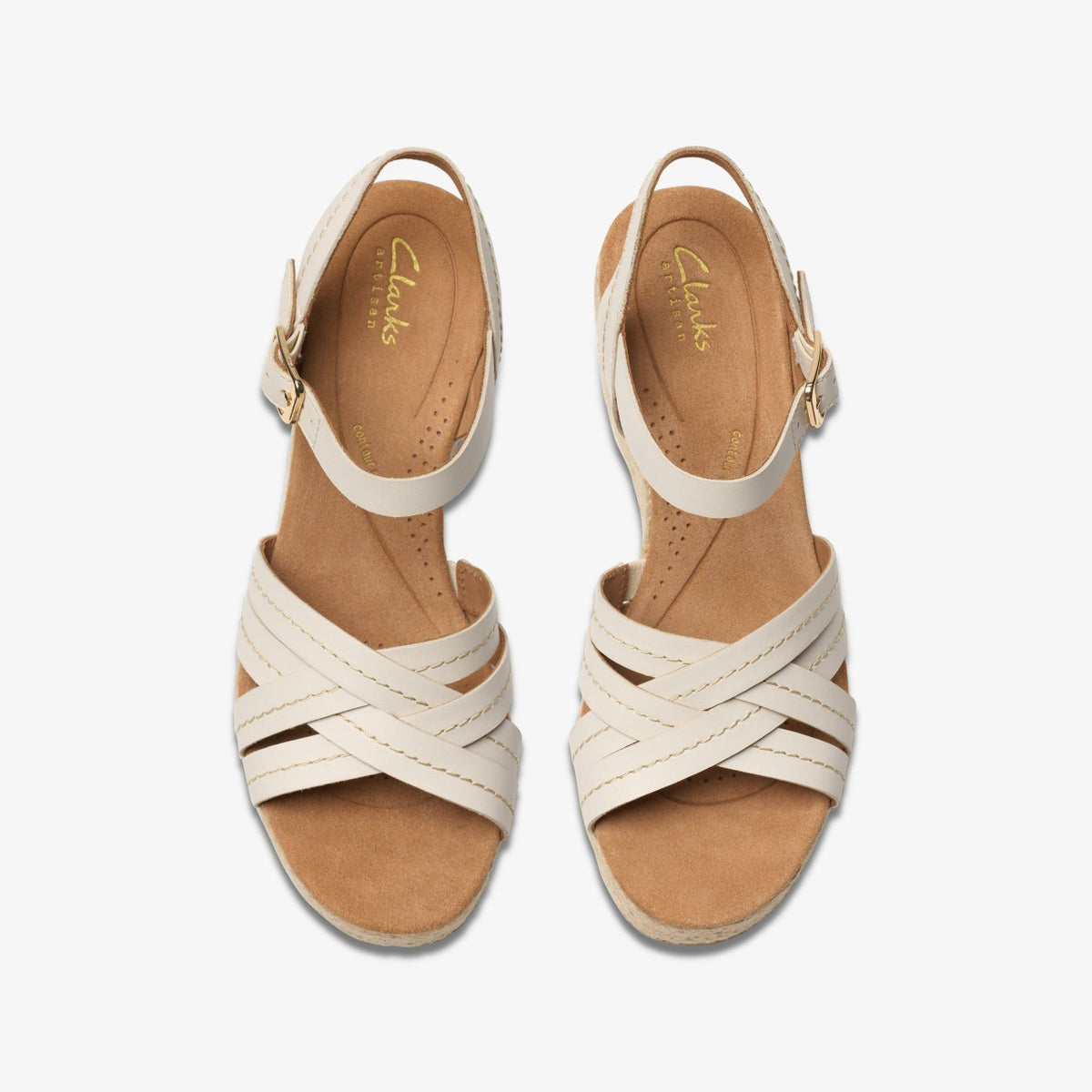 Clarks Women Sabina Strap Cream Leather