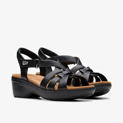 Clarks Women Tuleah Cross Black Leather
