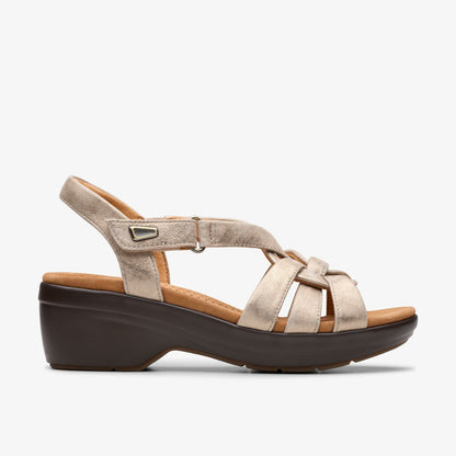 Clarks Women Tuleah Cross Metallic Leather
