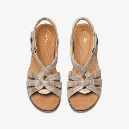 Clarks Women Tuleah Cross Metallic Leather
