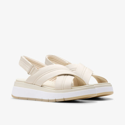 Clarks Women Tuscan Cross Cream Leather