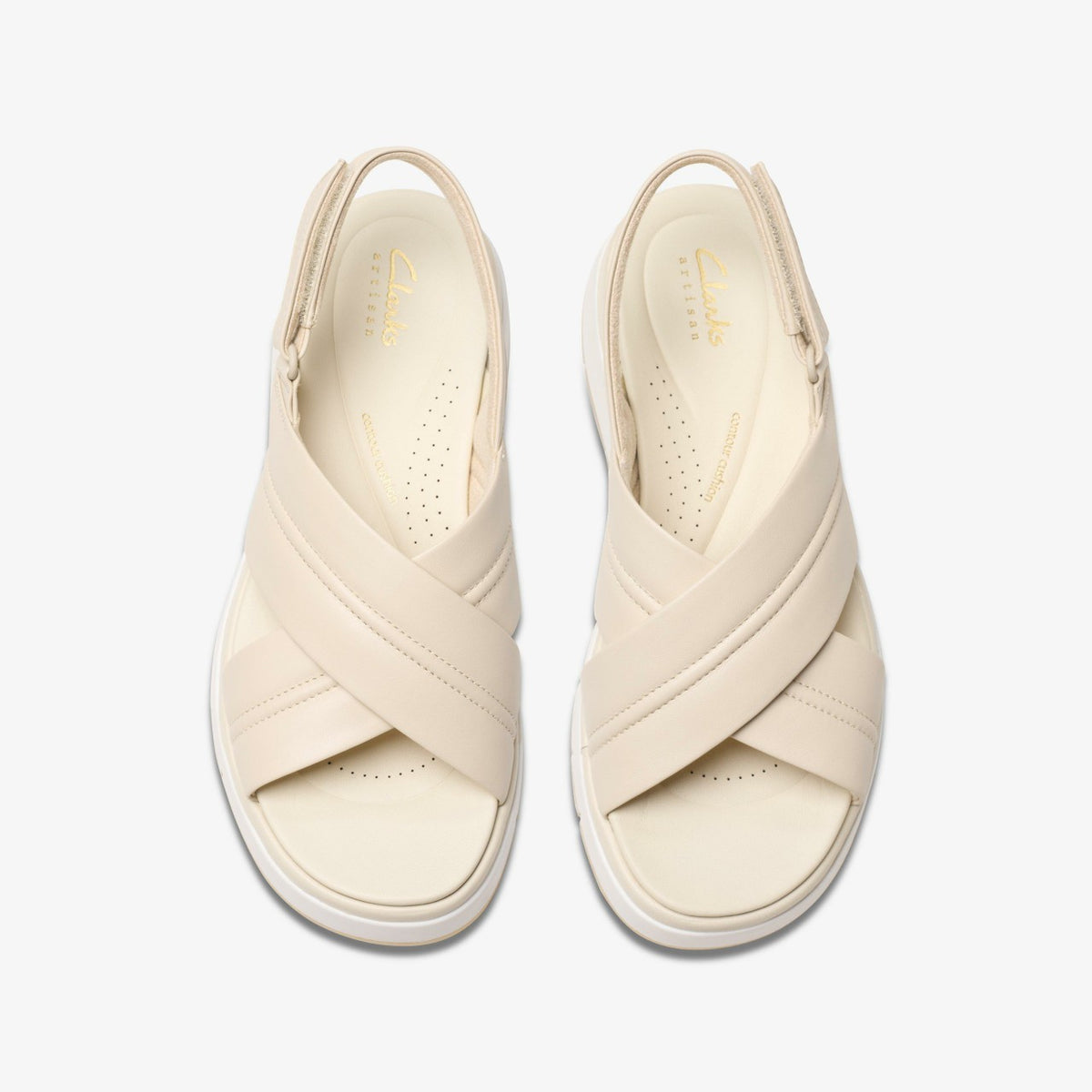 Clarks Women Tuscan Cross Cream Leather