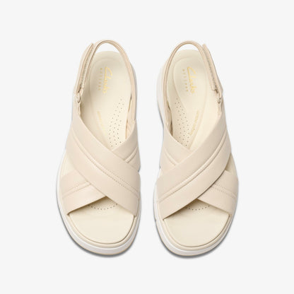 Clarks Women Tuscan Cross Cream Leather
