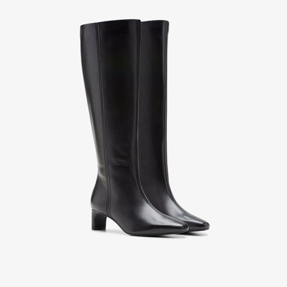 Clarks Women Edina Tall Black Leather
