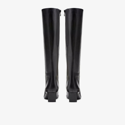 Clarks Women Edina Tall Black Leather