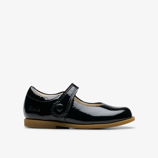 Clarks Kids Drew Tap Toddler Black Patent