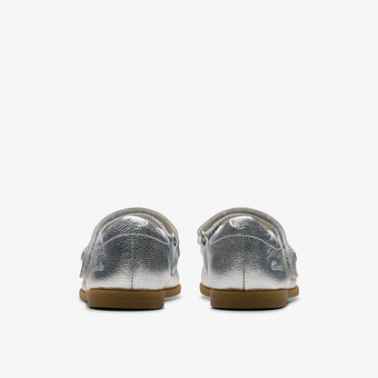 Clarks Kids Drew Tap Toddler Silver Metallic