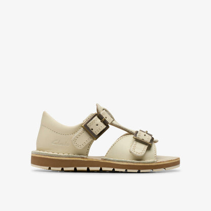 Clarks Kids Playsun RF Toddler Off White Leather