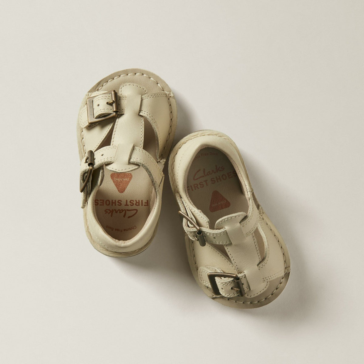 Clarks Kids Playsun RF Toddler Off White Leather