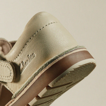 Clarks Kids Playsun RF Toddler Off White Leather