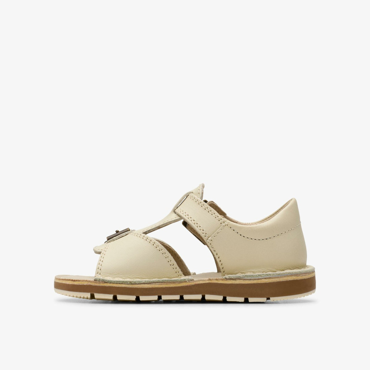 Clarks Kids Playsun RF Toddler Off White Leather