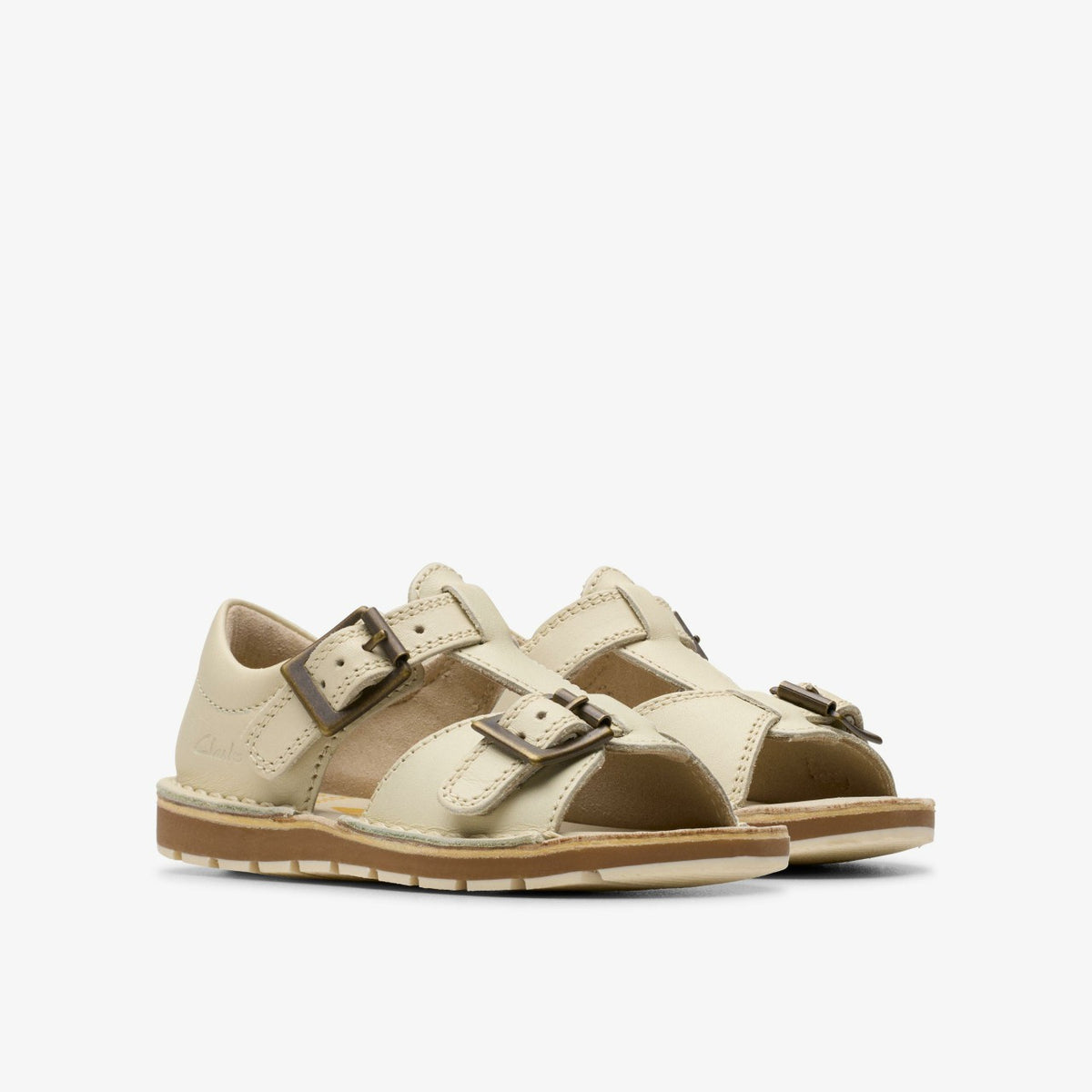 Clarks Kids Playsun RF Toddler Off White Leather