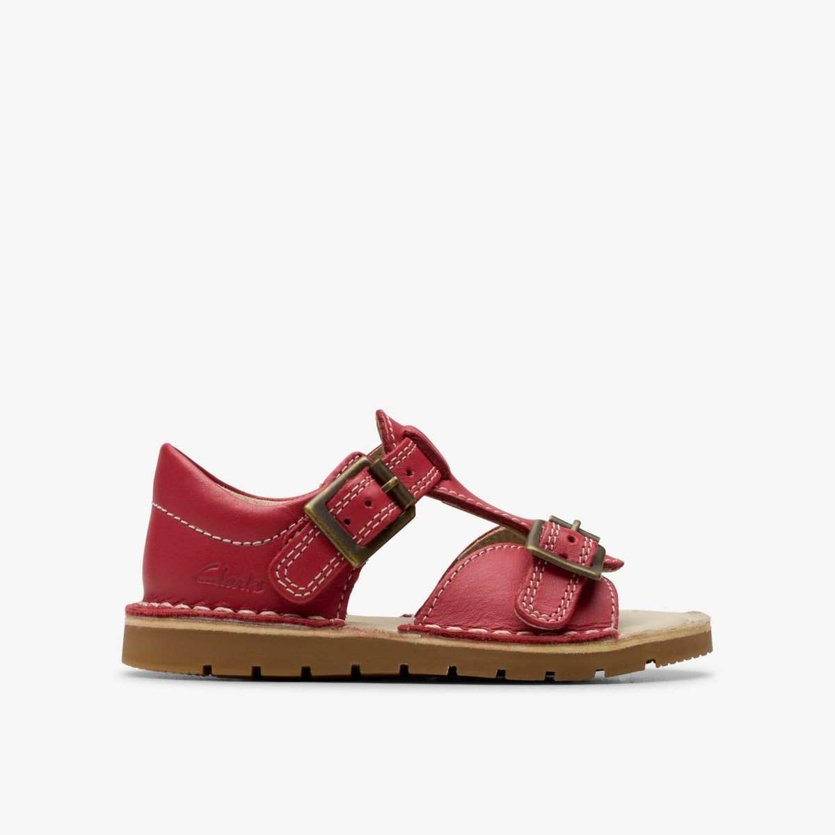 Clarks Kids Playsun Toddler Red Leather