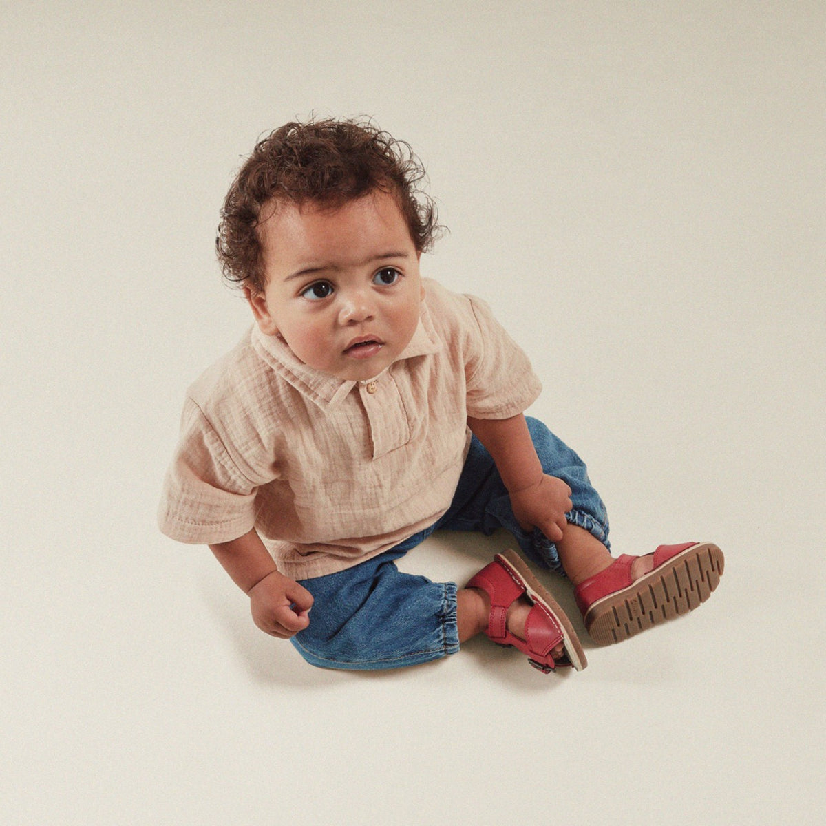 Clarks Kids Playsun Toddler Red Leather