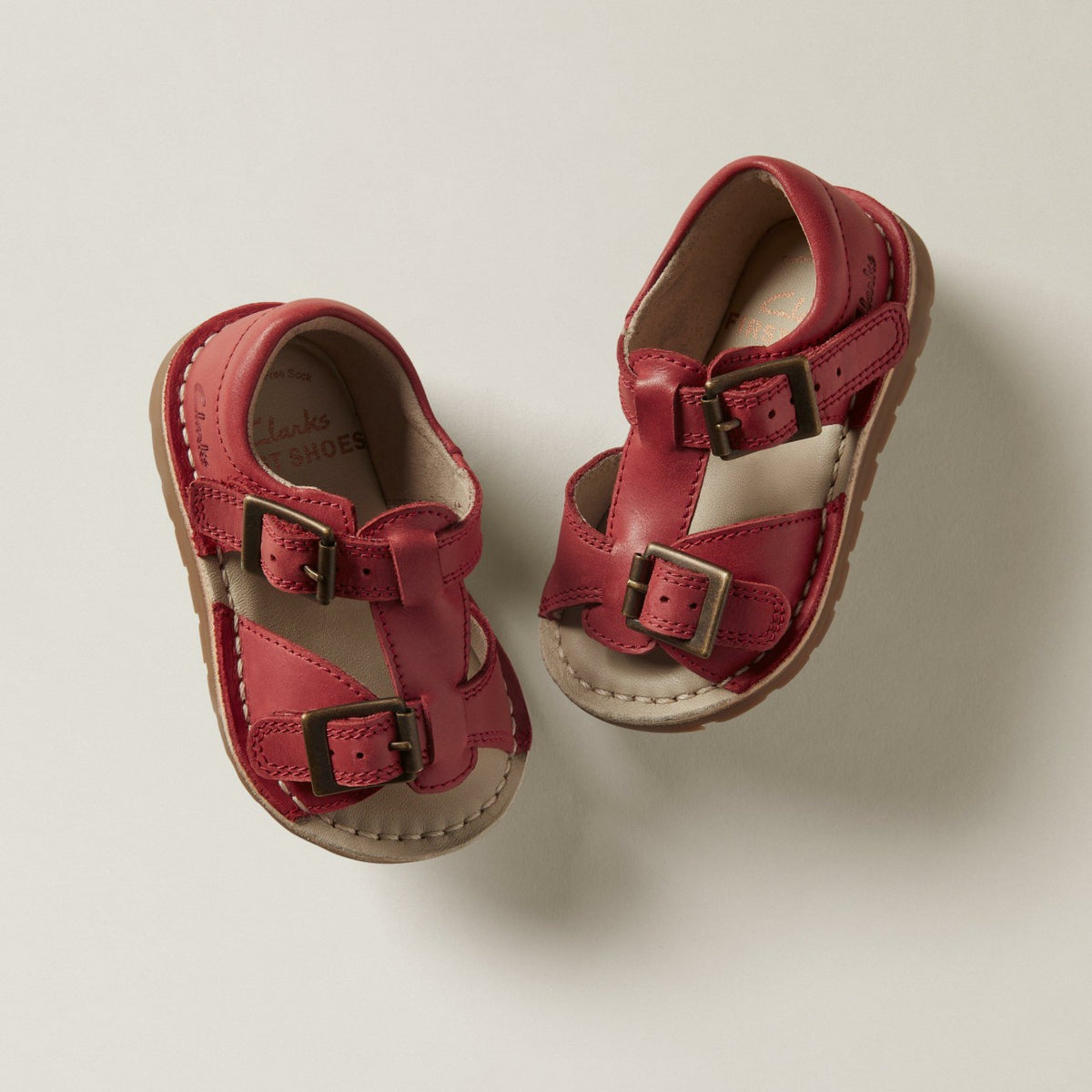 Clarks Kids Playsun Toddler Red Leather