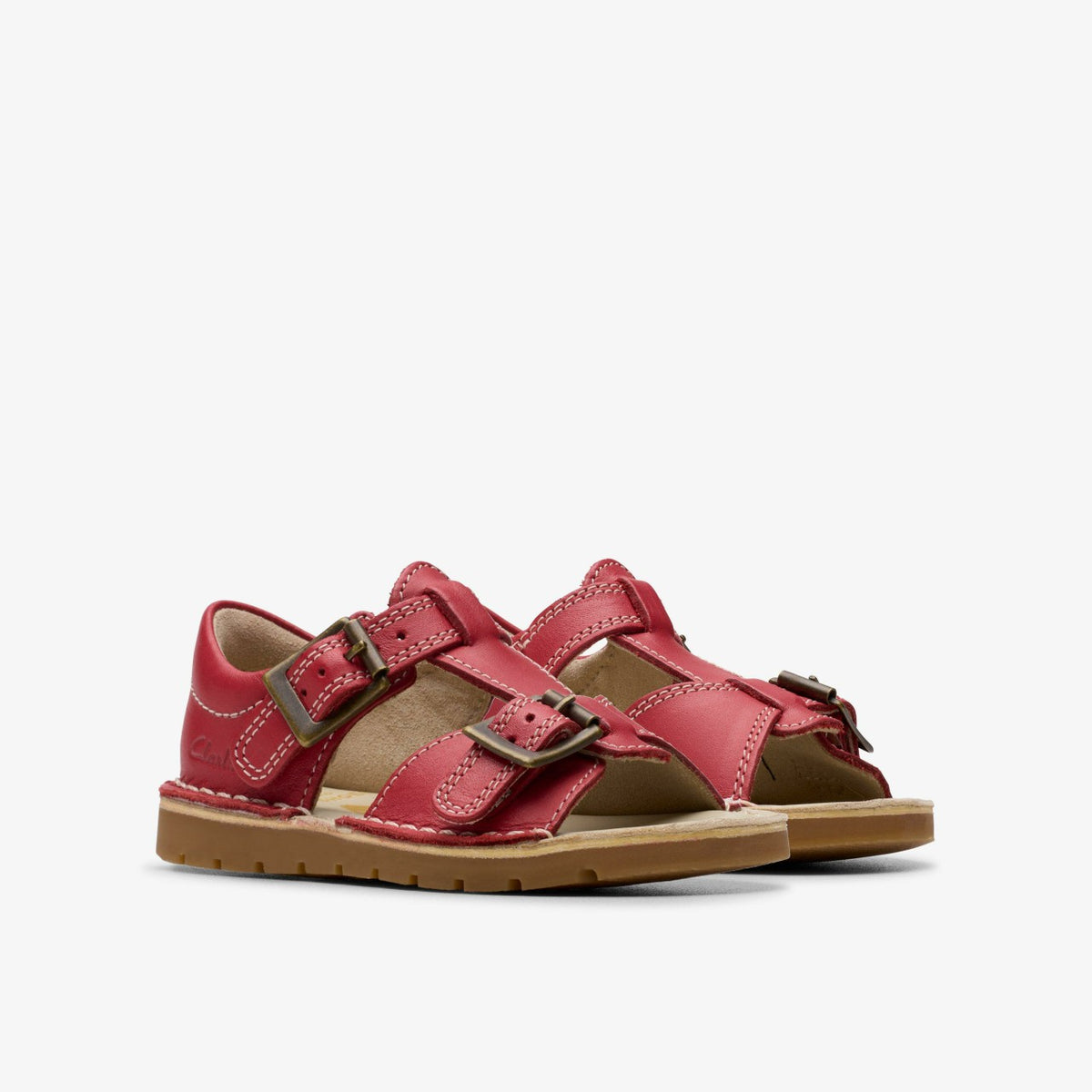 Clarks Kids Playsun Toddler Red Leather