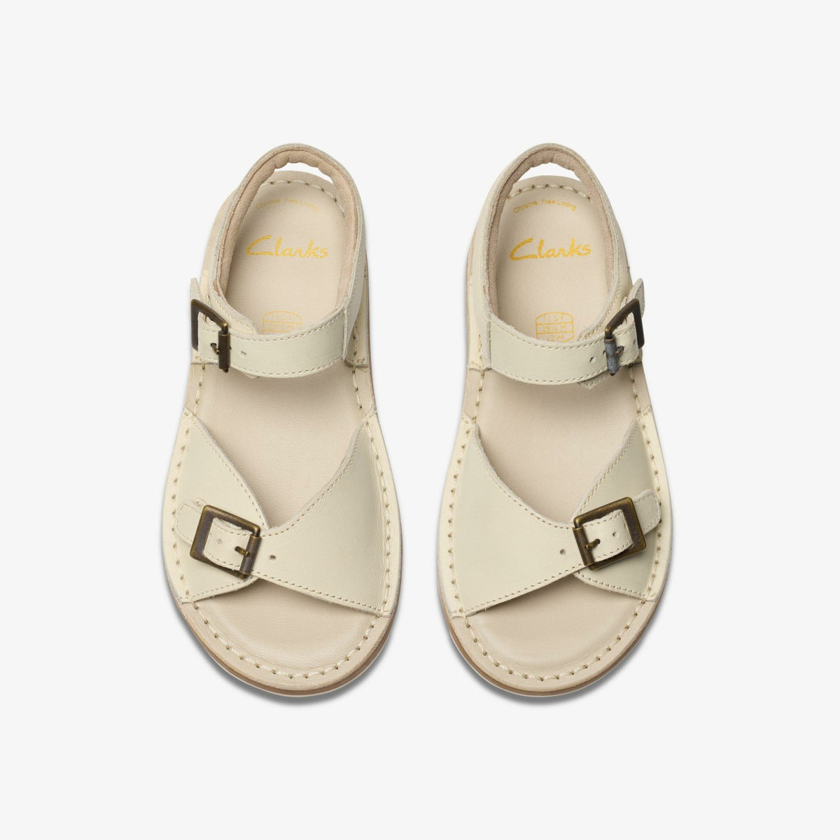 Clarks Kids Playsun Kid Off White Leather