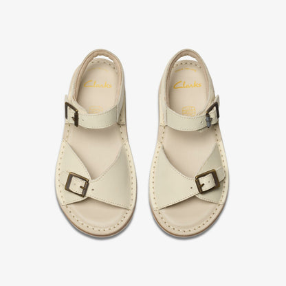 Clarks Kids Playsun Kid Off White Leather