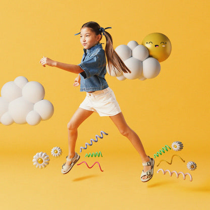 Clarks Kids Playsun Kid Off White Leather