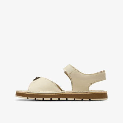 Clarks Kids Playsun Kid Off White Leather