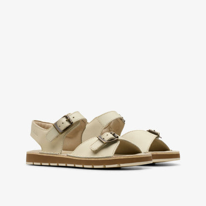 Clarks Kids Playsun Kid Off White Leather