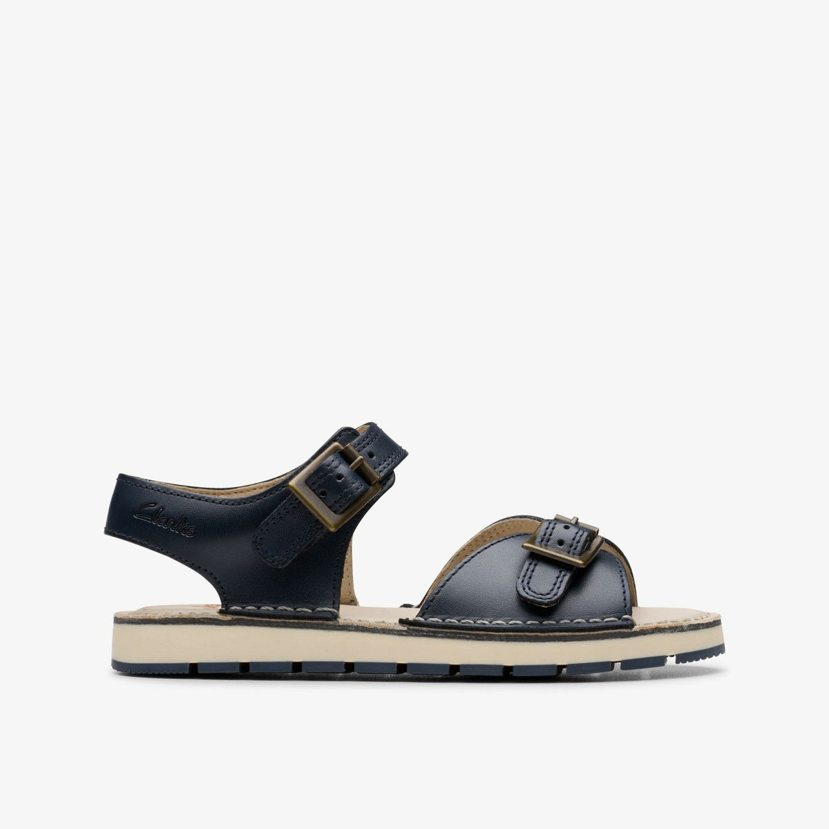 Clarks Kids Playsun Kid Navy Leather