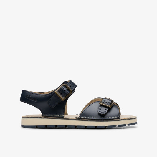 Clarks Kids Playsun Kid Navy Leather