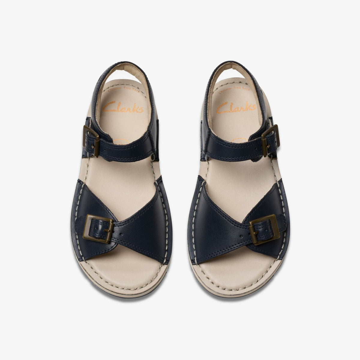 Clarks Kids Playsun Kid Navy Leather