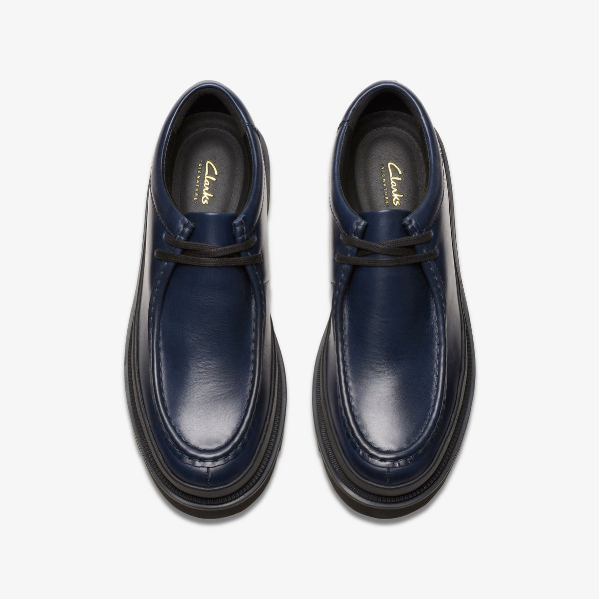 Clarks Men Badell Seam Navy Leather