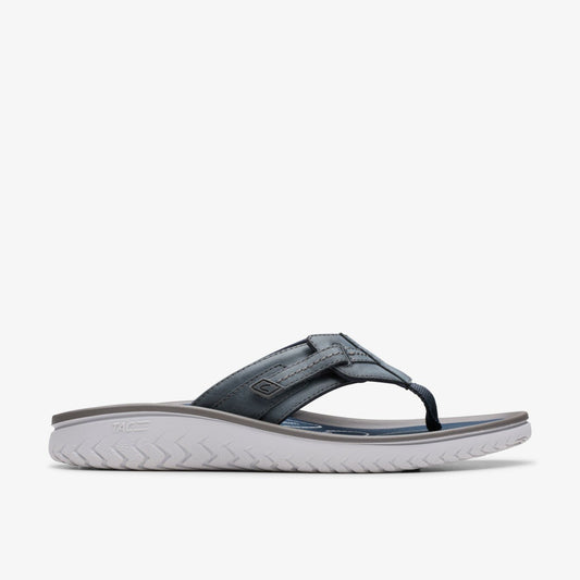 Clarks Men Wesley Sun Navy Leather