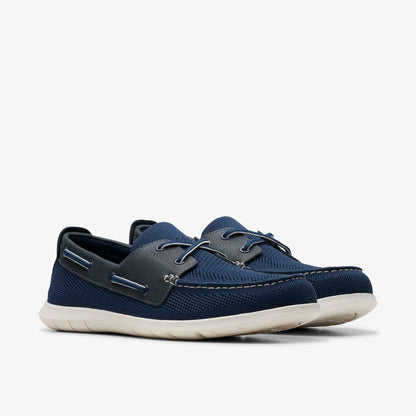 Clarks Men Flexway Tie Navy Combination