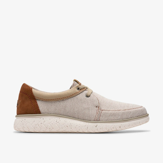 Clarks Men Relax Lite Lace Sand Textile