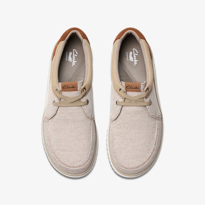 Clarks Men Relax Lite Lace Sand Textile