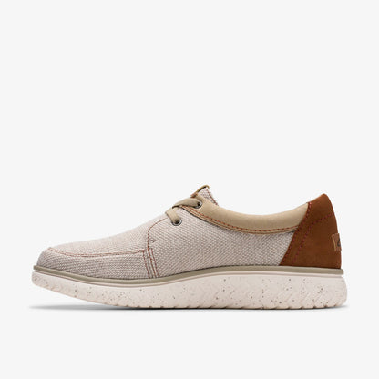 Clarks Men Relax Lite Lace Sand Textile