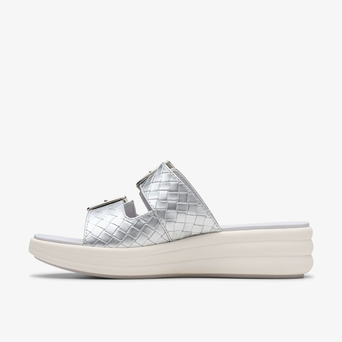 Clarks Women Drift Buckle Silver Metallic