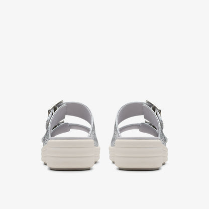 Clarks Women Drift Buckle Silver Metallic